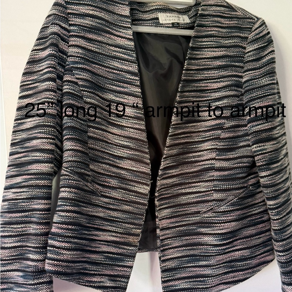 Tahari Women's Multicolor cropped tweed  Blazer